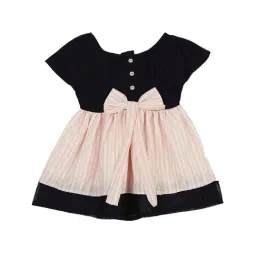 Mee Mee Kids Navy & Pink Striped Dress-image-2