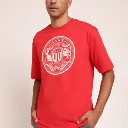 GANT Red Cotton Regular Fit T-Shirt-image-32