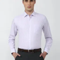 Van Heusen White Cotton Regular Fit Striped Shirt-image-43