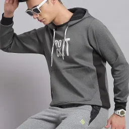 Rock.it Charcoal Regular Fit Printed Hooded Sweatshirt image 5