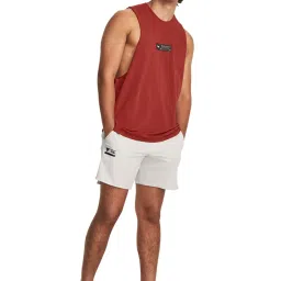 Under Armour Red Cotton Loose Fit Printed Tank Tee image 5