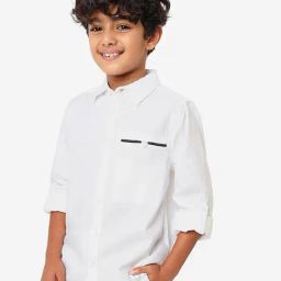 Bonkids Boys Spread Collar Casual Cotton Shirt-picture-45