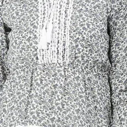 showoffff SHOWOFF Grey Floral Print Fit & Flare Dress image 5