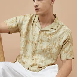 Forca by Lifestyle Men Abstract Printed Cuban Collar Casual Shirt-picture-34