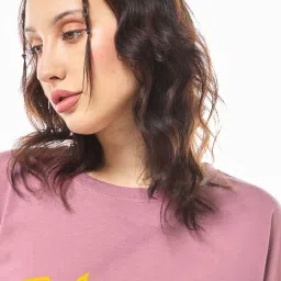 Bewakoof Pink Print Cotton Relaxed Fit T-Shirt image 5