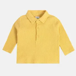 MINIKLUB Boys Yellow Self Design Full Sleeves Polo T-Shirt-picture-24