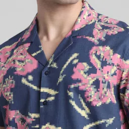 Jack & Jones Blue Indigo Cotton Regular Fit Printed Shirt image 5