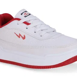 Campus Kids White & Red Casual Sneakers image 5