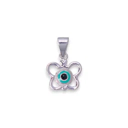 Taraash 925 Sterling Silver Butterfly Evil Eye Enamel Chain Pendant with Stud Earrings Set for Kids image 5