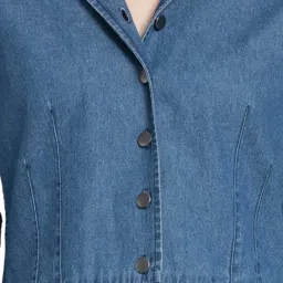 SHAYE Blue Denim Regular Fit Shirt image 5