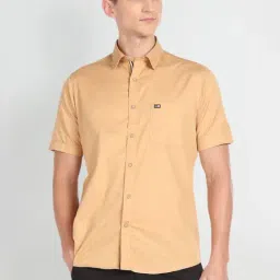 Arrow Sport Beige Cotton Regular Fit Shirt-image-19