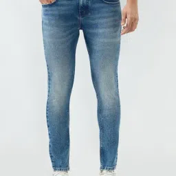 Spykar Mid Blue Solid Slim Fit Mid Rise Jeans-image-64