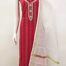 HERE&NOW Embellished Unstitched Dress Material image 2