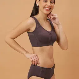 Soie Brown Solid Lingerie Set image 3