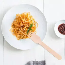 UMBRELLA CORPORATION 160 mm Disposable Wooden Forks for Parties, Weddings, Events (Pack of 100) image 5