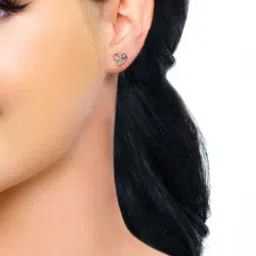 Candere by Kalyan Jewellers 14K Rose Gold Heart SIIJ Diamond Stud Earrings-picture-20