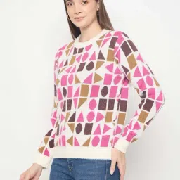 Madame Multicolor Regular Fit Printed Sweater image 3