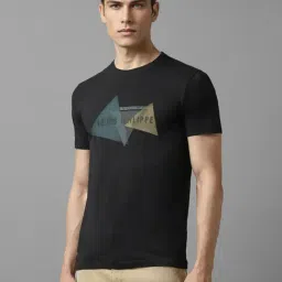 Louis Philippe Black Cotton Slim Fit Printed T-Shirt-picture-26