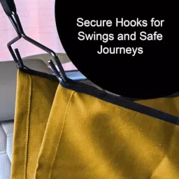 Allextreme Car Cradle Hammock Mustard Yellow Color with Adjustable Belt Hangers and Carry Bag for 0 to 3 Year Baby, ‎EX-CHC03 image 4