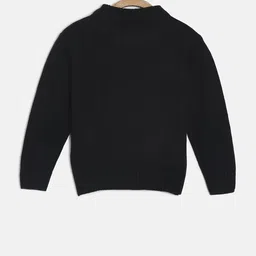 MINI KLUB Boys Black Solid Pullover Sweater image 2