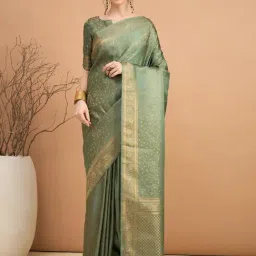 Saree Mall Light Green Satin Self Saree with Blouse Piece-picture-22