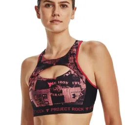 UNDER ARMOUR Black & Pink Printed Sports Bra-picture-24