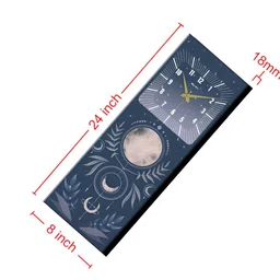 OLIVE TREE Grey & White Printed Wooden Contemporary Rectangle Shaped Wall Clock image 5