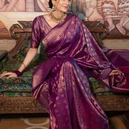 all about you Woven Design Zari Kanjeevaram Saree image 2