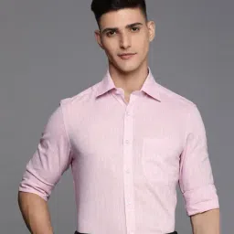 Louis Philippe Pink  Regular Fit Self Pattern Shirt-image-18