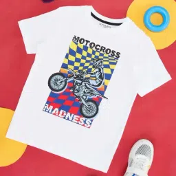 Pantaloons Junior Boys Boys White Cotton Printed T-Shirt-picture-31