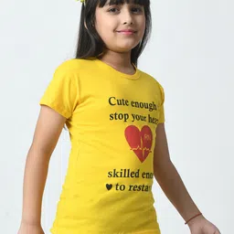 BAESD Girls Pack of 3 Typography Printed T-shirt image 4