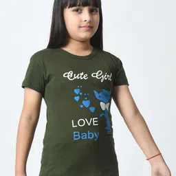 BAESD Girls Pack of 3 Typography Printed T-shirt image 2