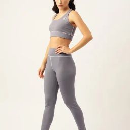 Kotty Light Grey Polyester Logo Print Tracksuit-picture-11