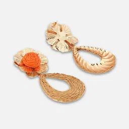 Beatnik Gold-Plated Floral Shaped Drop Earrings image 3
