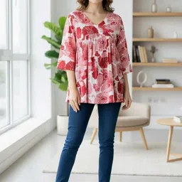 Moda Rapido Women Viscose Rayon Printed Regular Tops-picture-26