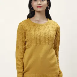 Honey by Pantaloons Mustard Self Pattern Sweater-image-47