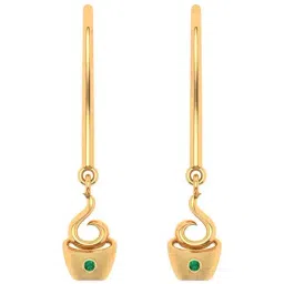 P.C. Chandra Jewellers 22k Gold Spiral Coffee Cup Dangler Earrings-picture-37