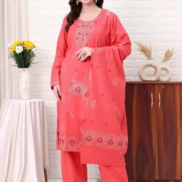 Hemkunt Fabric Ethnic Motifs Embroidered Pashmina Weaved Unstitched Dress Material-picture-13