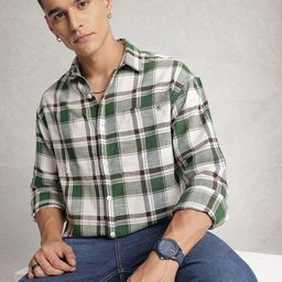WROGN Oversized Checked Drop-Shoulder Sleeves Pure Cotton Casual Shirt-picture-36
