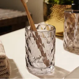 Pure Home + Living Black Prism Texture Glass Toothbrush Holder-picture-34