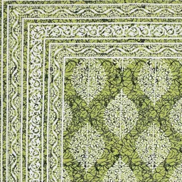 MILAAV Lime Green Ethnic Motifs 144 TC Single Bedsheet with 1 Pillow Covers image 3