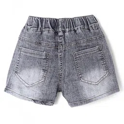 Kookie Kids Solid Shorts with Floral Applique - Black image 2