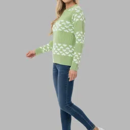 Gouri Women Fair Isle Printed Woollen Pullover image 3