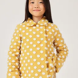 One Friday Girls Polka Dot Buttoned Overcoat-image-36