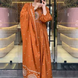 Anni Designer Women Floral Embroidered Regular Kurta with Palazzos & With Dupatta image 3