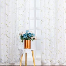 Parda Online Green & White Embroidered Sheer Door Curtain-picture-25