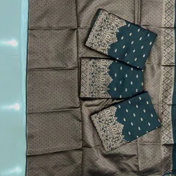 VelvetHue Ethnic Motifs Zari Silk Blend Handloom Saree image 2