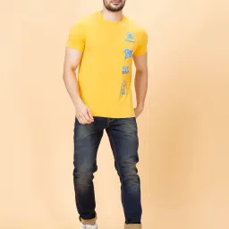 Being Human Yellow Regular Fit Crew T-Shirt image 5