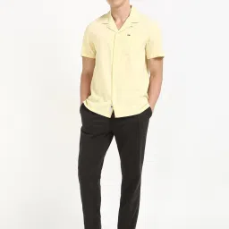 TOMMY HILFIGER Yellow Cotton Regular fit Solid Shirt image 5