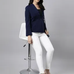 showoffff SHOWOFF Navy Slim Fit Blazer image 5